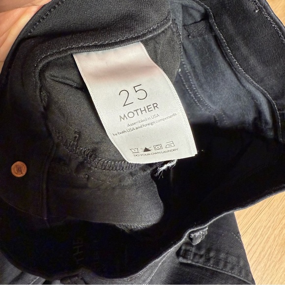 MOTHER Hustler Ankle Fray Not Guilty Black Flared Jeans Women’s Size 25 - Picture 6 of 12